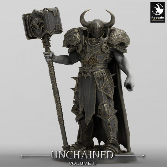 Unchained Fighter Commander Miniature | Medium | Rescale Miniatures | D&D DnD Pathfinder Miniature