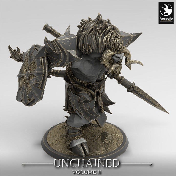 Minotaur Warrior Weapons Armor | Large | Rescale Miniatures | D&D DnD Pathfinder Miniature