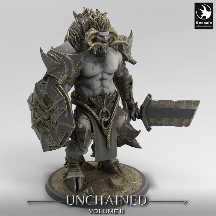 Minotaur Warrior Guard Large | Rescale Miniatures | D&D DnD Pathfinder Miniature