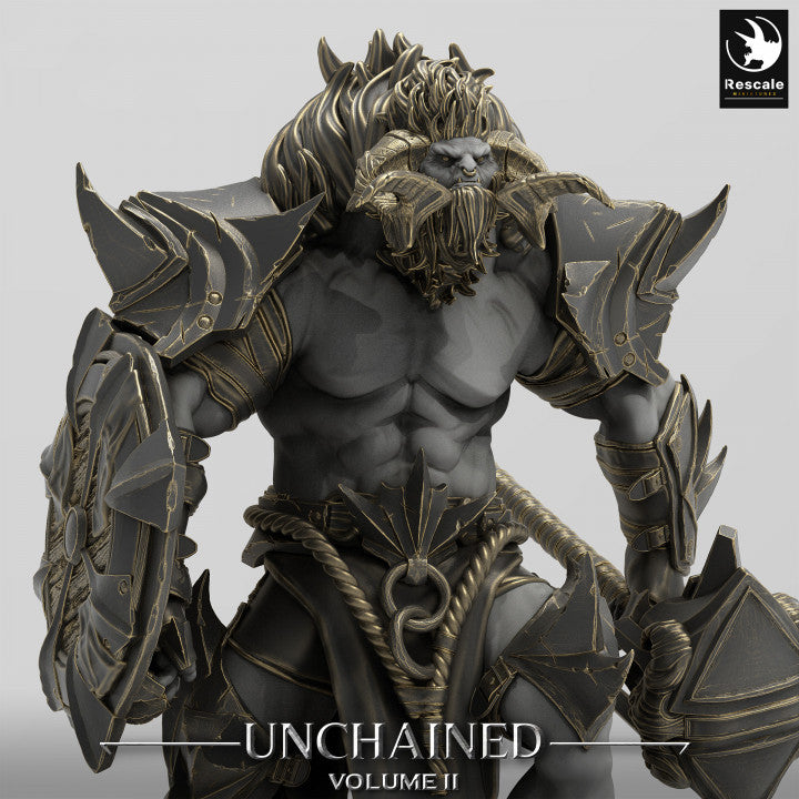 Minotaur Axe Warrior Monster Miniature | Large | Rescale Miniatures | D&D DnD Pathfinder Miniature