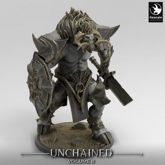 Minotaur Axe Warrior Monster Miniature | Large | Rescale Miniatures | D&D DnD Pathfinder Miniature