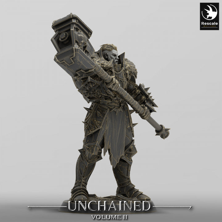 Armored Human Fighter Commander | Medium | Rescale Miniatures | D&D DnD Pathfinder Miniature