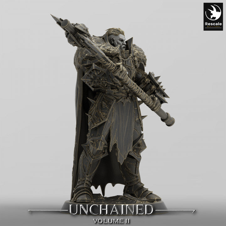 Armored Human Fighter Commander | Medium | Rescale Miniatures | D&D DnD Pathfinder Miniature