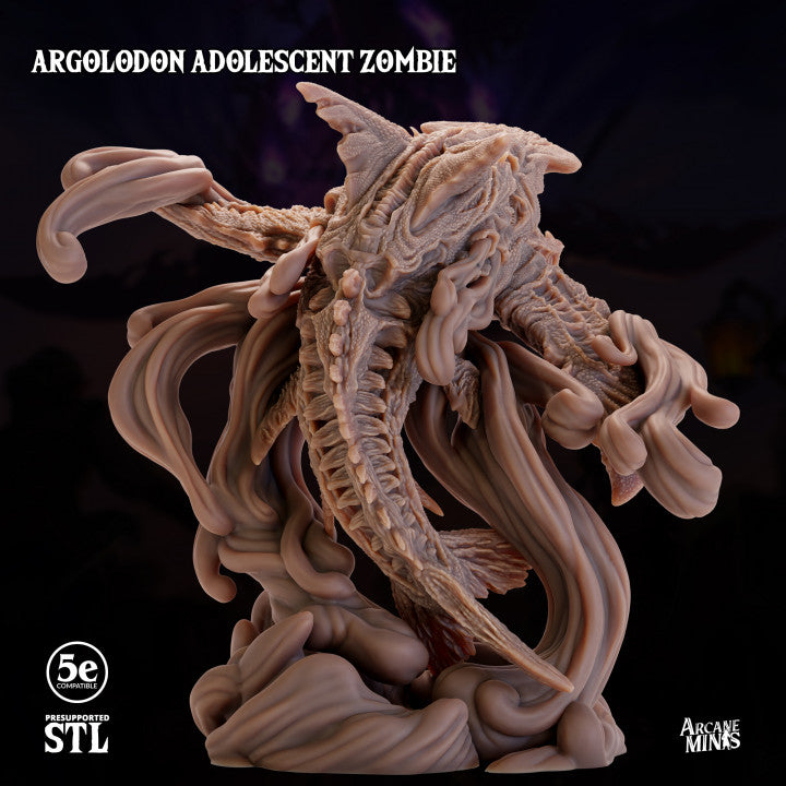 Undead Dragon Skeletal Argolodon | Large | Sordane Publishing | D&D DnD Pathfinder Miniature