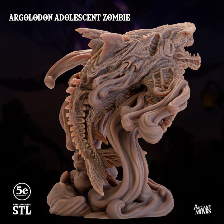 Undead Dragon Skeletal Argolodon | Large | Sordane Publishing | D&D DnD Pathfinder Miniature