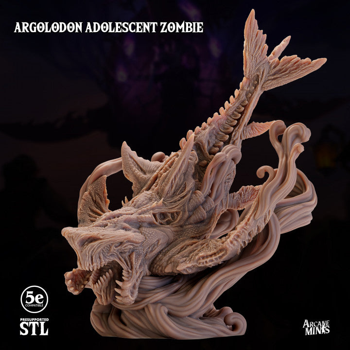 Undead Dragon Skeletal Argolodon | Large | Sordane Publishing | D&D DnD Pathfinder Miniature