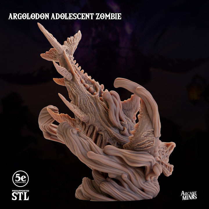 Undead Dragon Skeletal Argolodon | Large | Sordane Publishing | D&D DnD Pathfinder Miniature