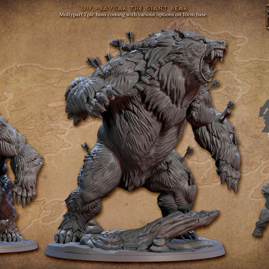 Uul-Bavgar the Giant Bear - Roaring (100mm Base)