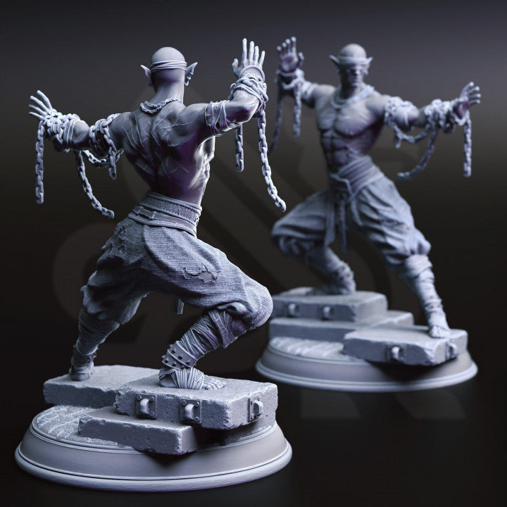 Drow Monk Chains Combat | Medium | DM Stash | D&D DnD Pathfinder Miniature