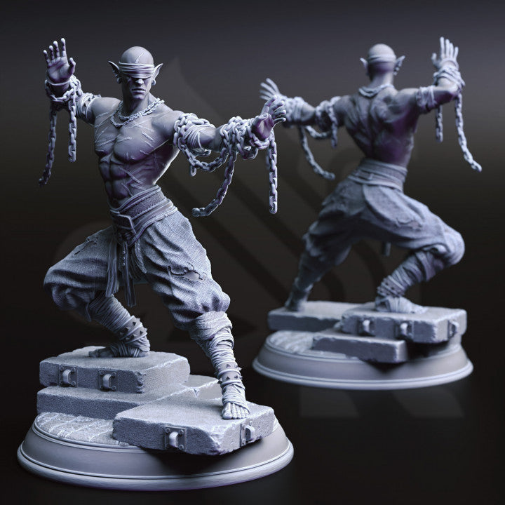 Drow Monk Chains Combat | Medium | DM Stash | D&D DnD Pathfinder Miniature