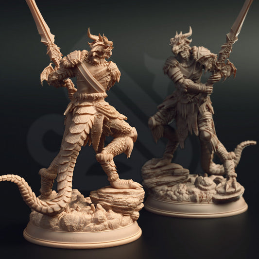 Female Dragonborn Barbarian - Warrior (25mm Base)