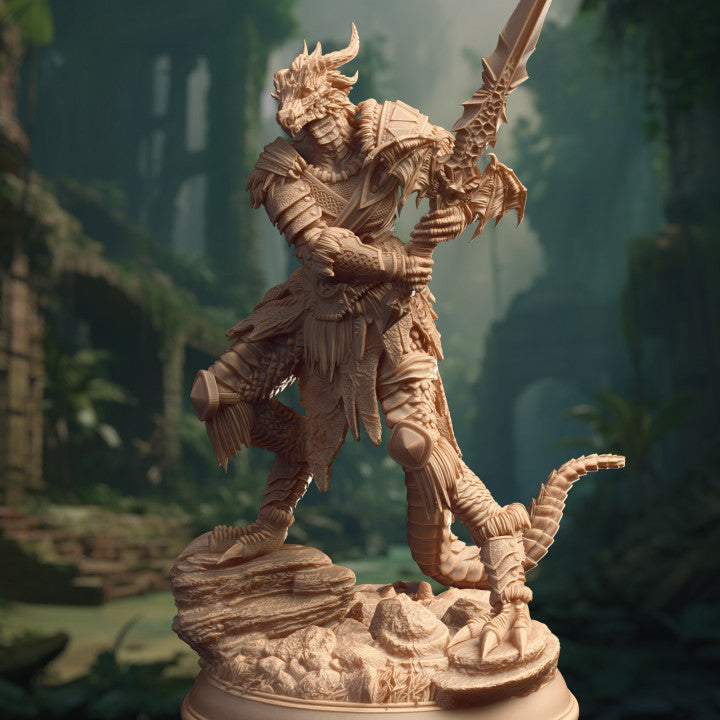 Female Dragonborn Barbarian - Warrior (25mm Base)