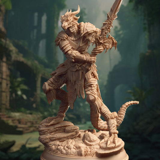 Female Dragonborn Barbarian - Warrior (25mm Base)