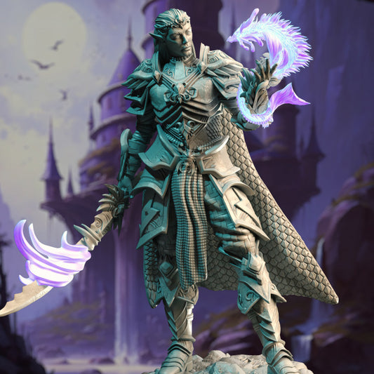 High Elf Spellblade Warrior Miniature (Medium) | DM Stash | Painting D&D Tabletop Miniature Pathfinder 5e