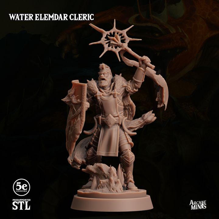Water Elemdar Cleric - Casting (25mm Base)