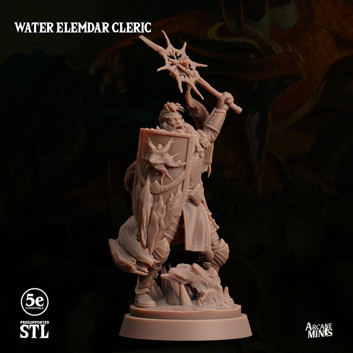 Water Elemdar Cleric - Casting (25mm Base)