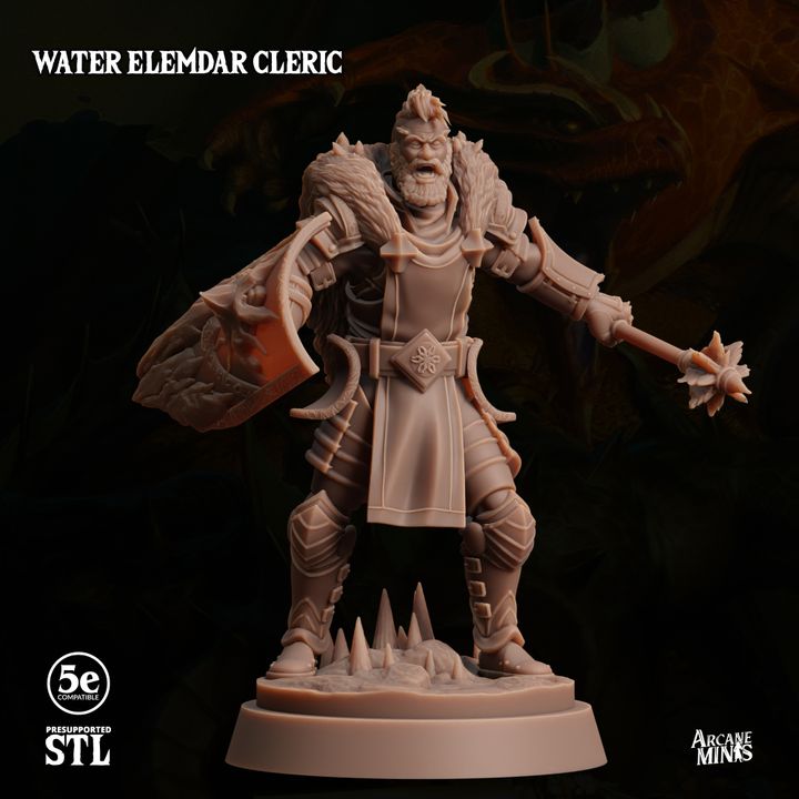 Water Elemdar Cleric - Casting (25mm Base)