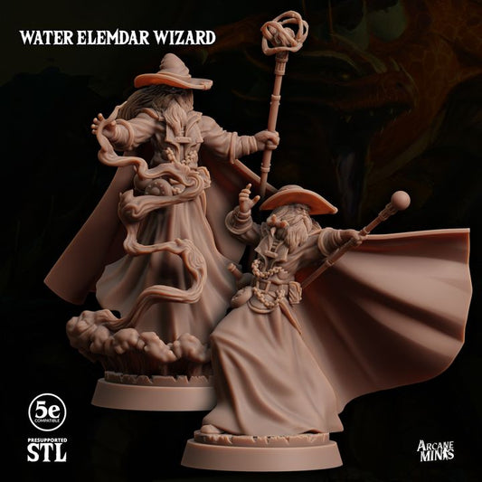 Water Elemdar Wizard - Casting (25mm Base)