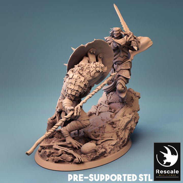 Nigromante vs. Guerrero Rata - Combate (Base de 25 mm)