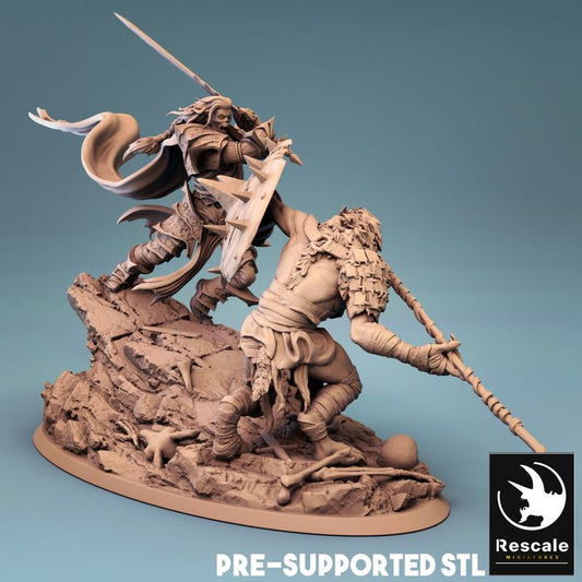 Necromancer vs. Rat Warrior - Combat (25mm Base)