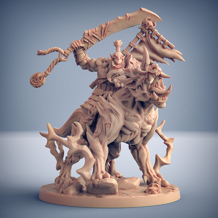 Oni Beast Leader Mounted Warrior | Large | Artisan Guild | D&D DnD Pathfinder Miniature