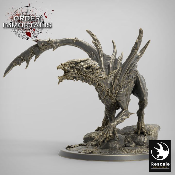Young Blood Dragon Roaring | Large | Rescale Miniatures | D&D DnD Pathfinder Miniature