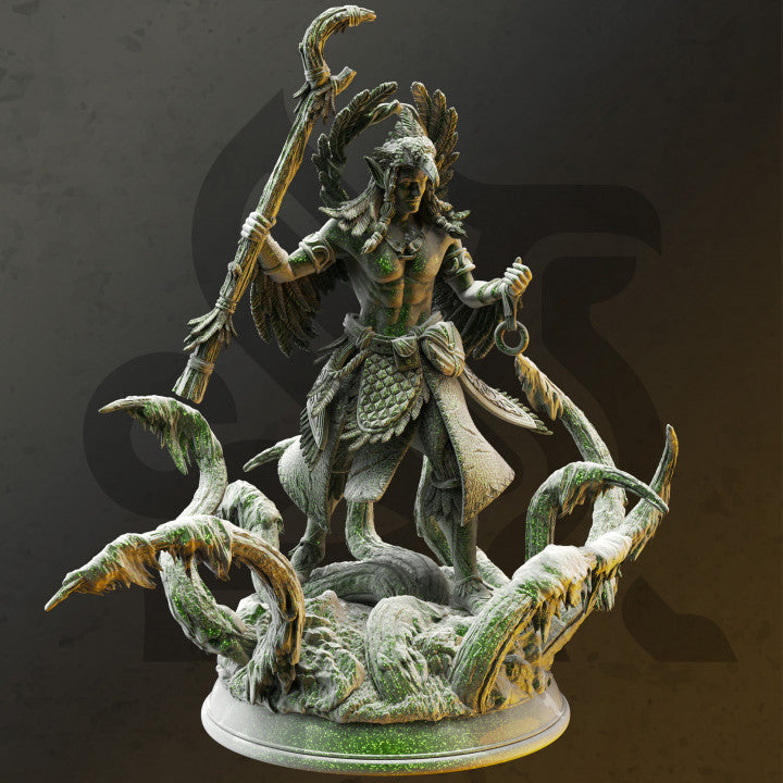Feathered Elven Arch Druid Miniature | Medium | DM Stash | D&D DnD Pathfinder Miniature