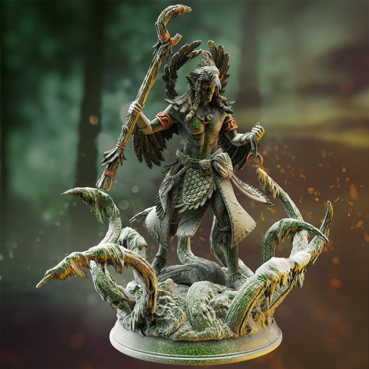 Feathered Elven Arch Druid Miniature | Medium | DM Stash | D&D DnD Pathfinder Miniature