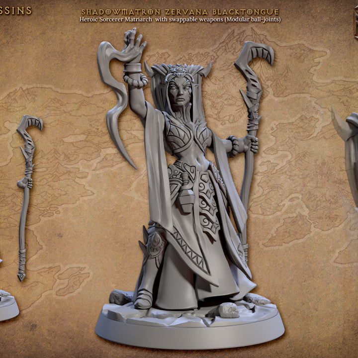 Elf Sorceress Necromancer Monsters | Medium | Artisan Guild | D&D DnD Pathfinder Miniature