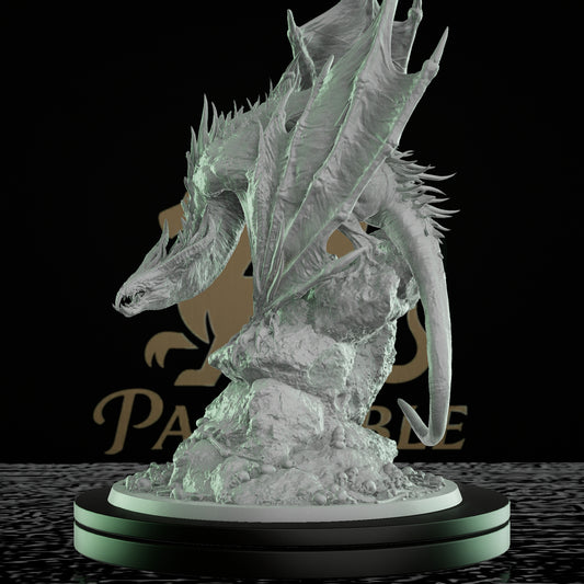 Blind Crypt Wyrm Dragon Miniature | Gargantuan | Rescale Miniatures | D&D DnD Pathfinder Miniature