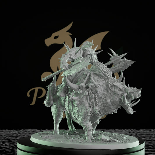 Collection Orc Boar Rider Villain Barbarian | Large | Rescale Miniatures | D&D DnD Pathfinder Miniature