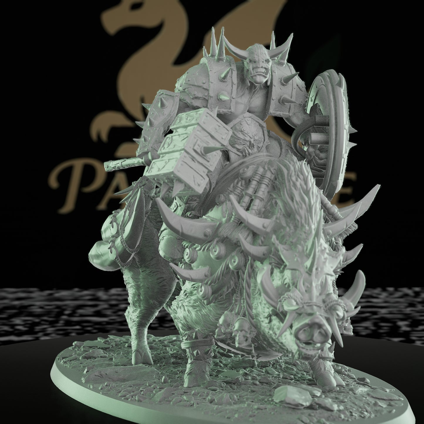 Collection Orc Boar Rider Villain Barbarian | Large | Rescale Miniatures | D&D DnD Pathfinder Miniature