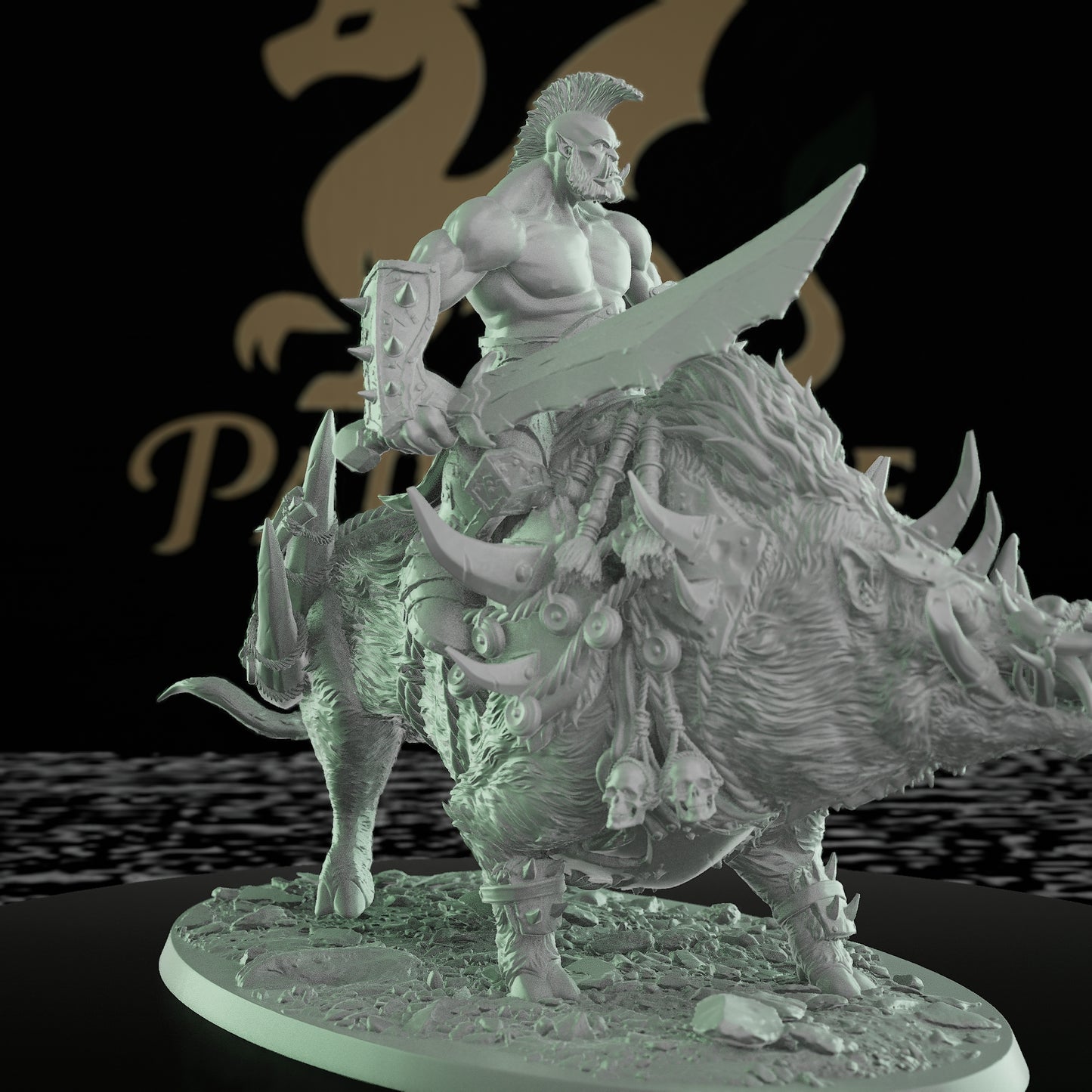 Collection Orc Boar Rider Villain Barbarian | Large | Rescale Miniatures | D&D DnD Pathfinder Miniature