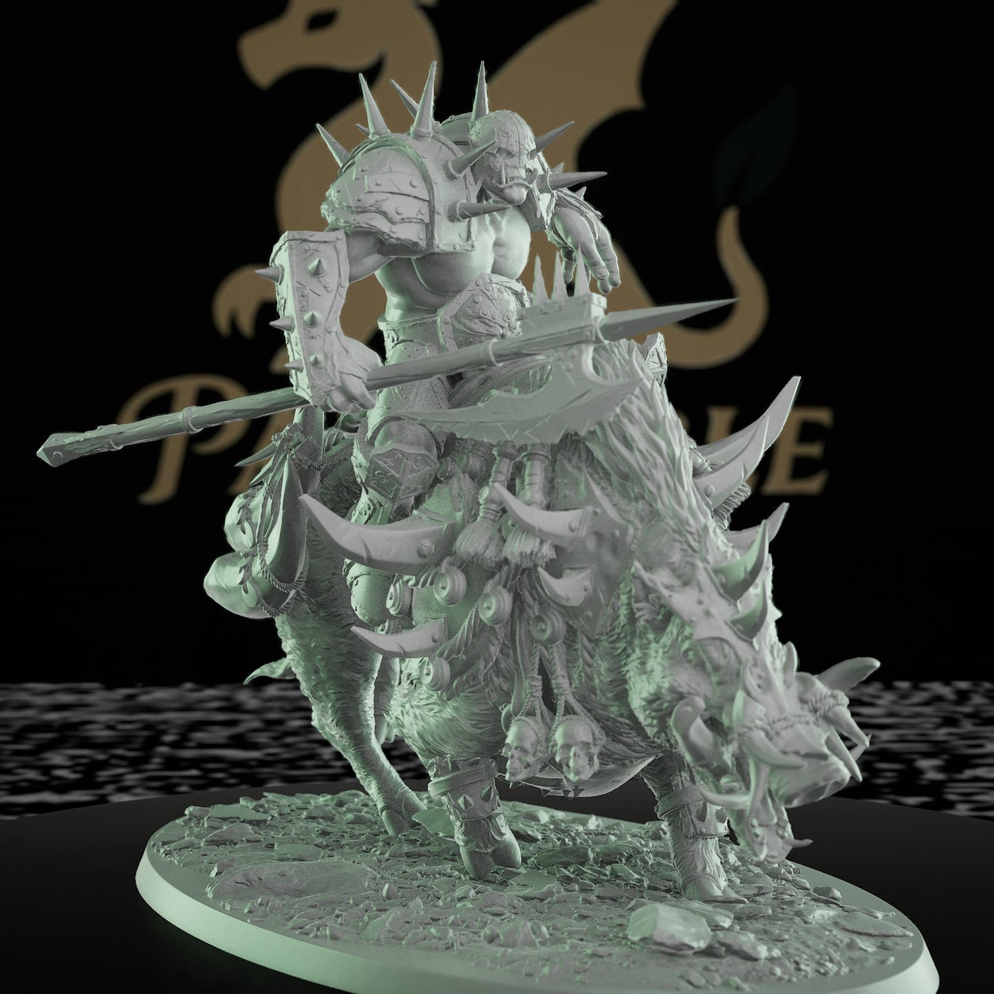 Collection Orc Boar Rider Villain Barbarian | Large | Rescale Miniatures | D&D DnD Pathfinder Miniature