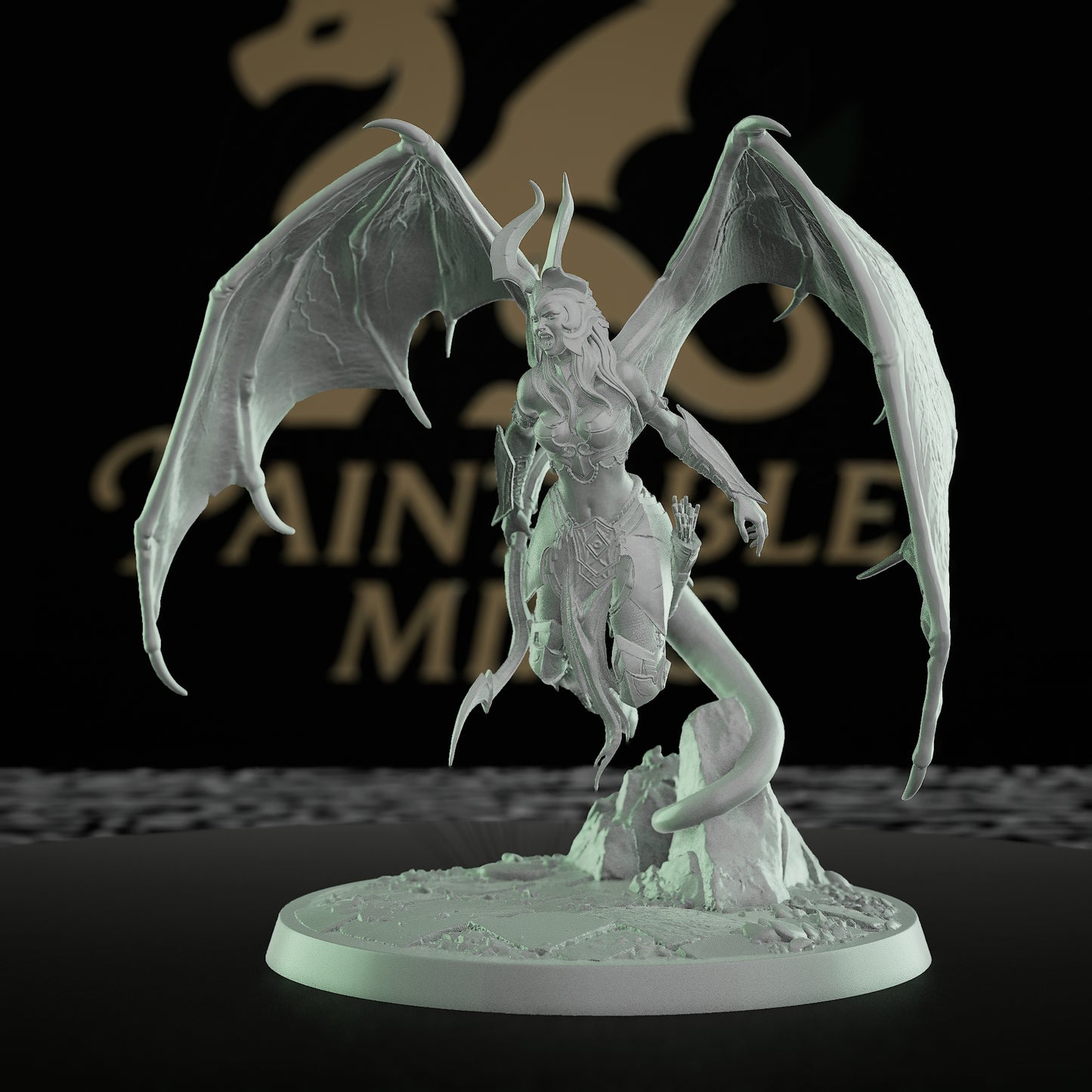 Collection Female Cambion Demon Warrior Wings | Large | Rescale Miniatures | D&D DnD Pathfinder Miniature