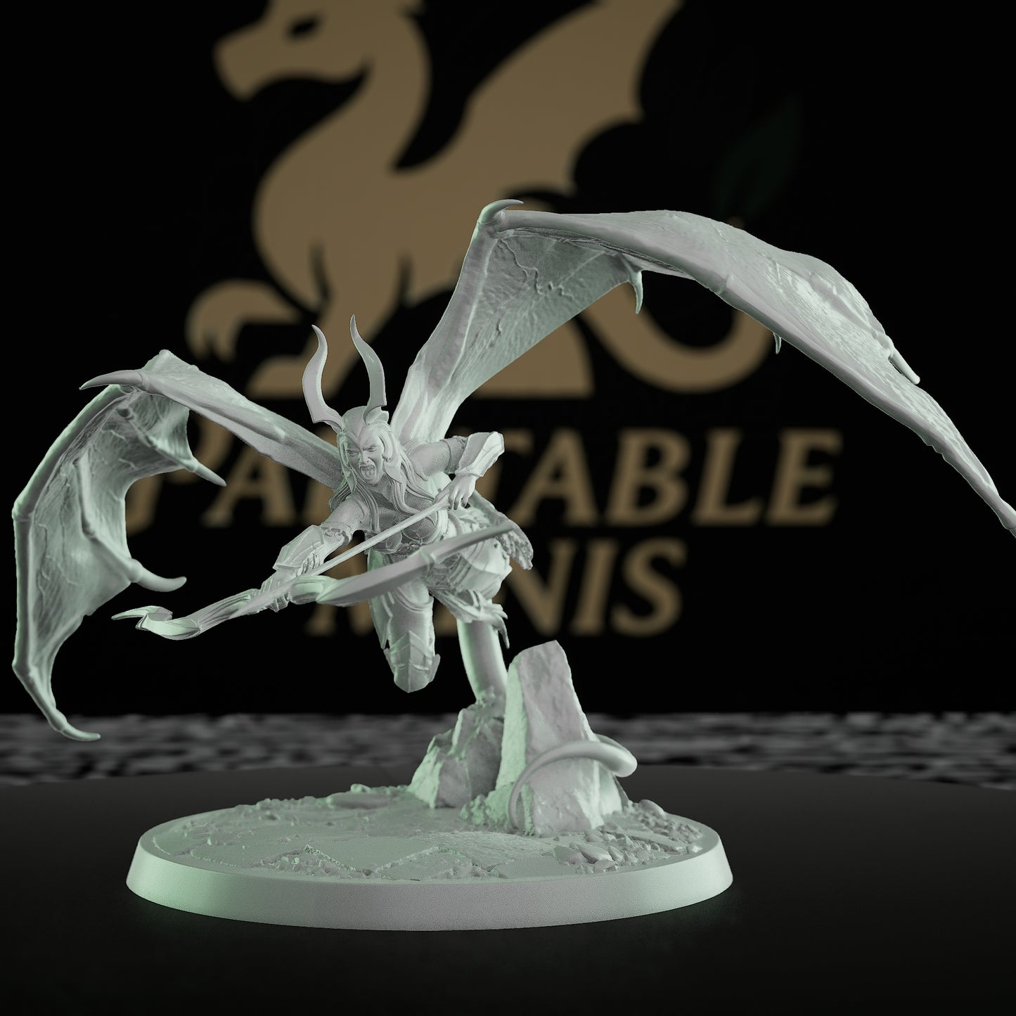 Collection Female Cambion Demon Warrior Wings | Large | Rescale Miniatures | D&D DnD Pathfinder Miniature
