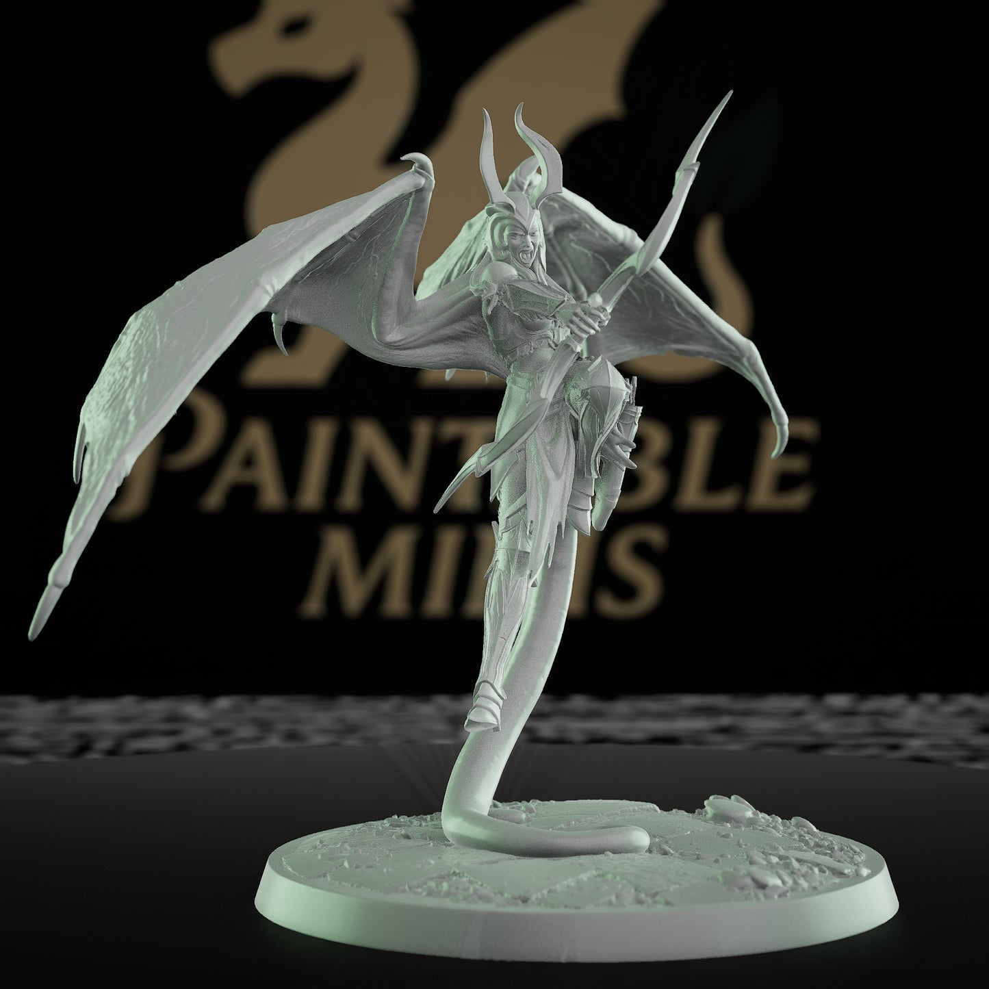 Collection Female Cambion Demon Warrior Wings | Large | Rescale Miniatures | D&D DnD Pathfinder Miniature