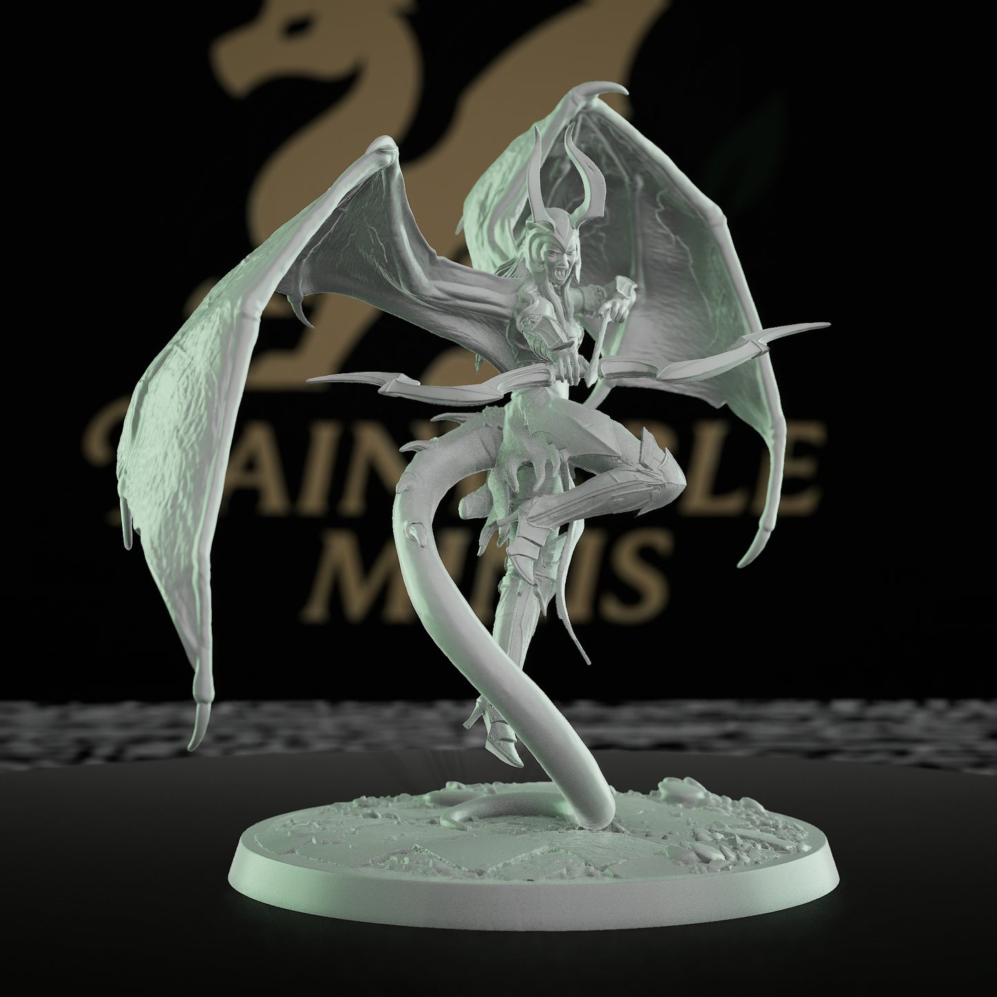Collection Female Cambion Demon Warrior Wings | Large | Rescale Miniatures | D&D DnD Pathfinder Miniature