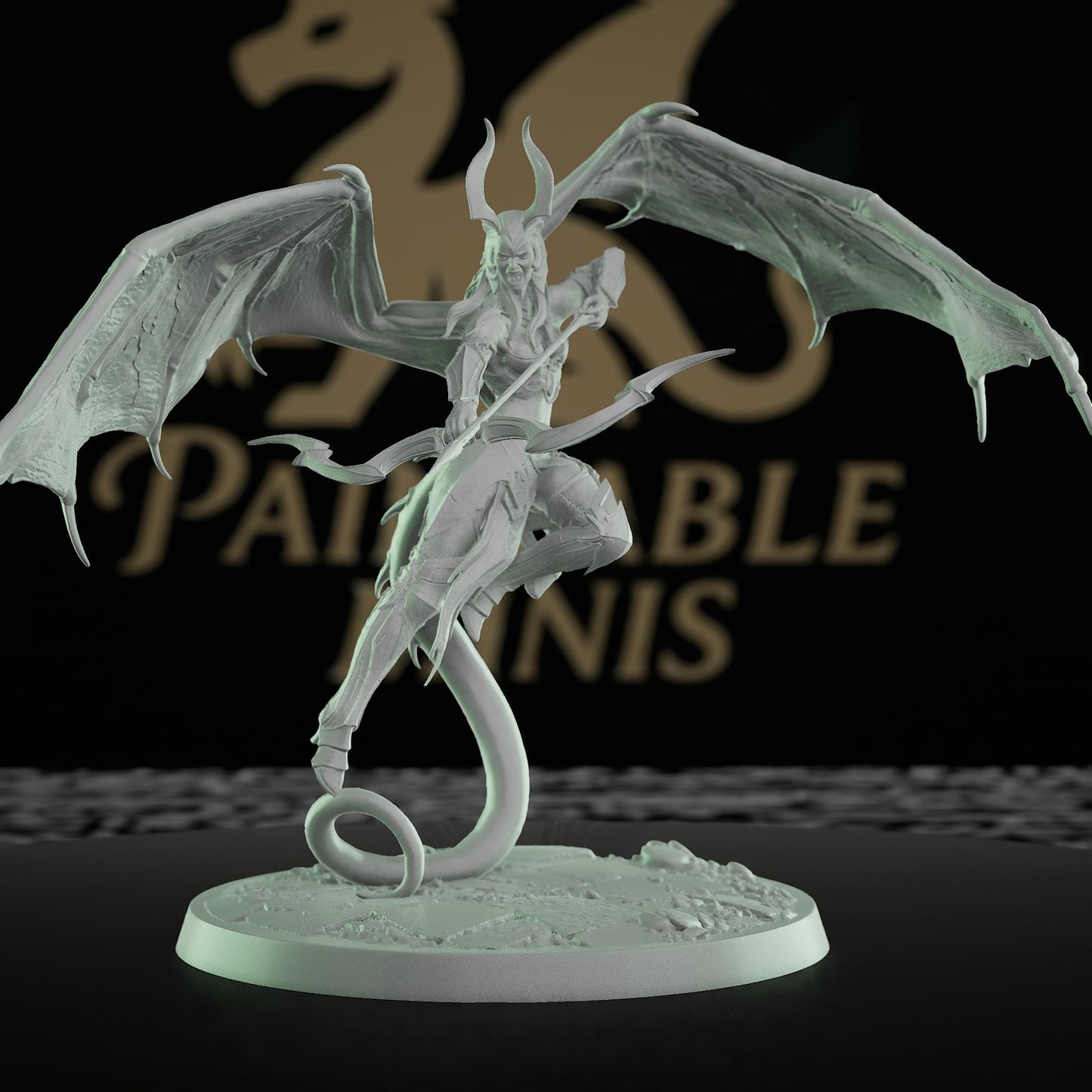 Collection Female Cambion Demon Warrior Wings | Large | Rescale Miniatures | D&D DnD Pathfinder Miniature