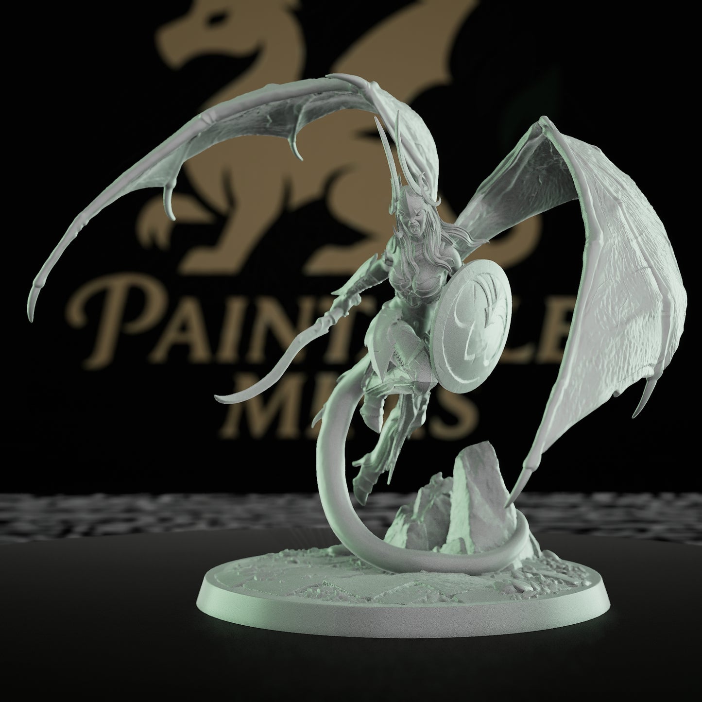 Collection Female Cambion Demon Warrior Wings | Large | Rescale Miniatures | D&D DnD Pathfinder Miniature
