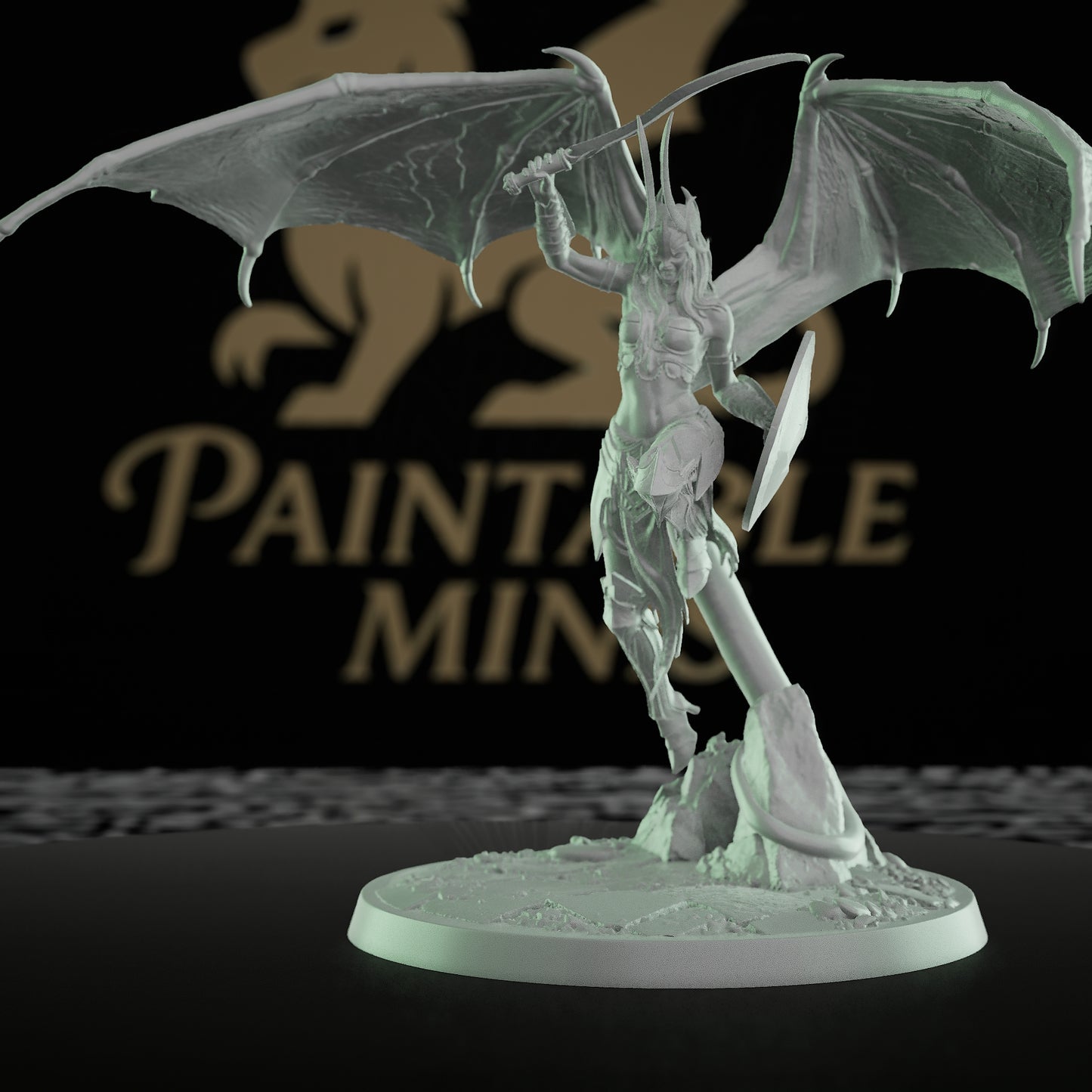 Collection Female Cambion Demon Warrior Wings | Large | Rescale Miniatures | D&D DnD Pathfinder Miniature