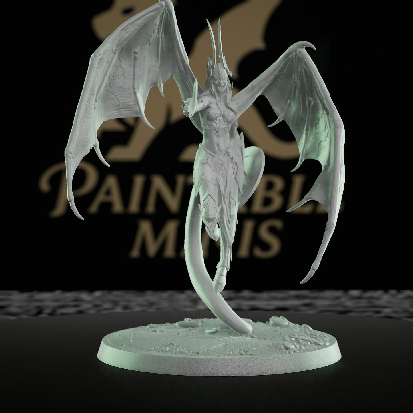 Collection Female Cambion Demon Warrior Wings | Large | Rescale Miniatures | D&D DnD Pathfinder Miniature