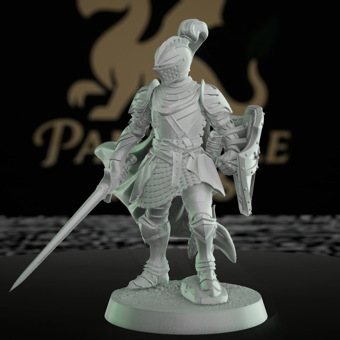 Chivalrian Knight Longsword Shield Battle | Medium | Mammoth Factory | D&D DnD Pathfinder Miniature