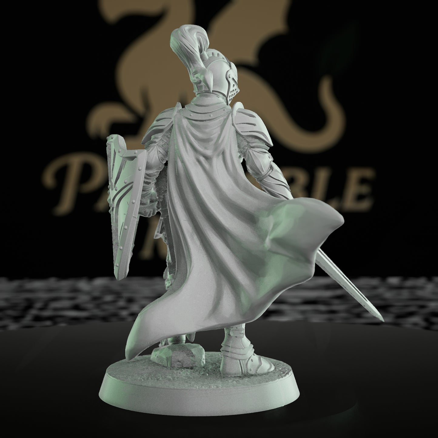 Chivalrian Knight Longsword Shield Battle | Medium | Mammoth Factory | D&D DnD Pathfinder Miniature