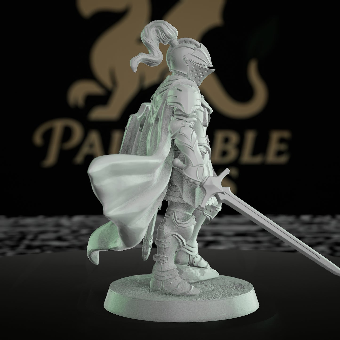 Chivalrian Knight Longsword Shield Battle | Medium | Mammoth Factory | D&D DnD Pathfinder Miniature