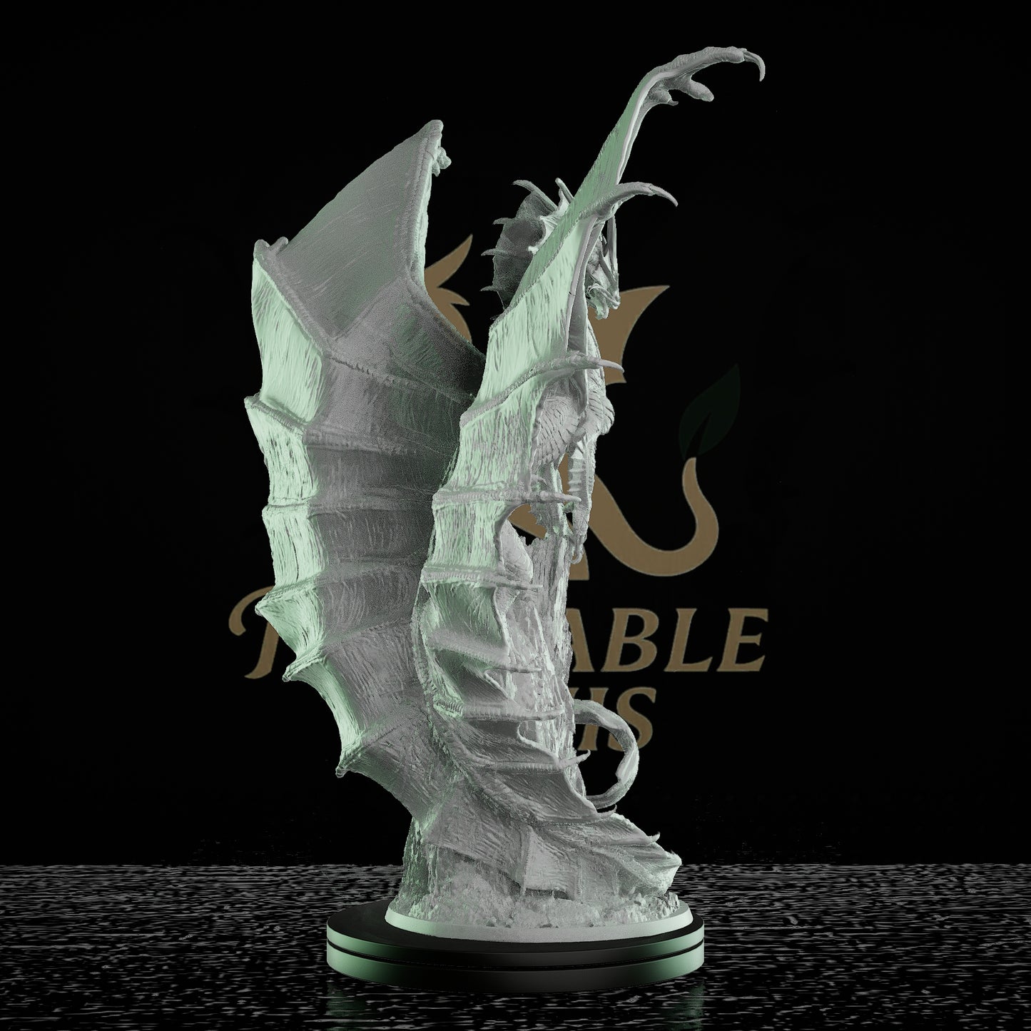 Gold Dragon Gargantuan Creature Miniature | Medium | Rescale Miniatures | D&D DnD Pathfinder Miniature