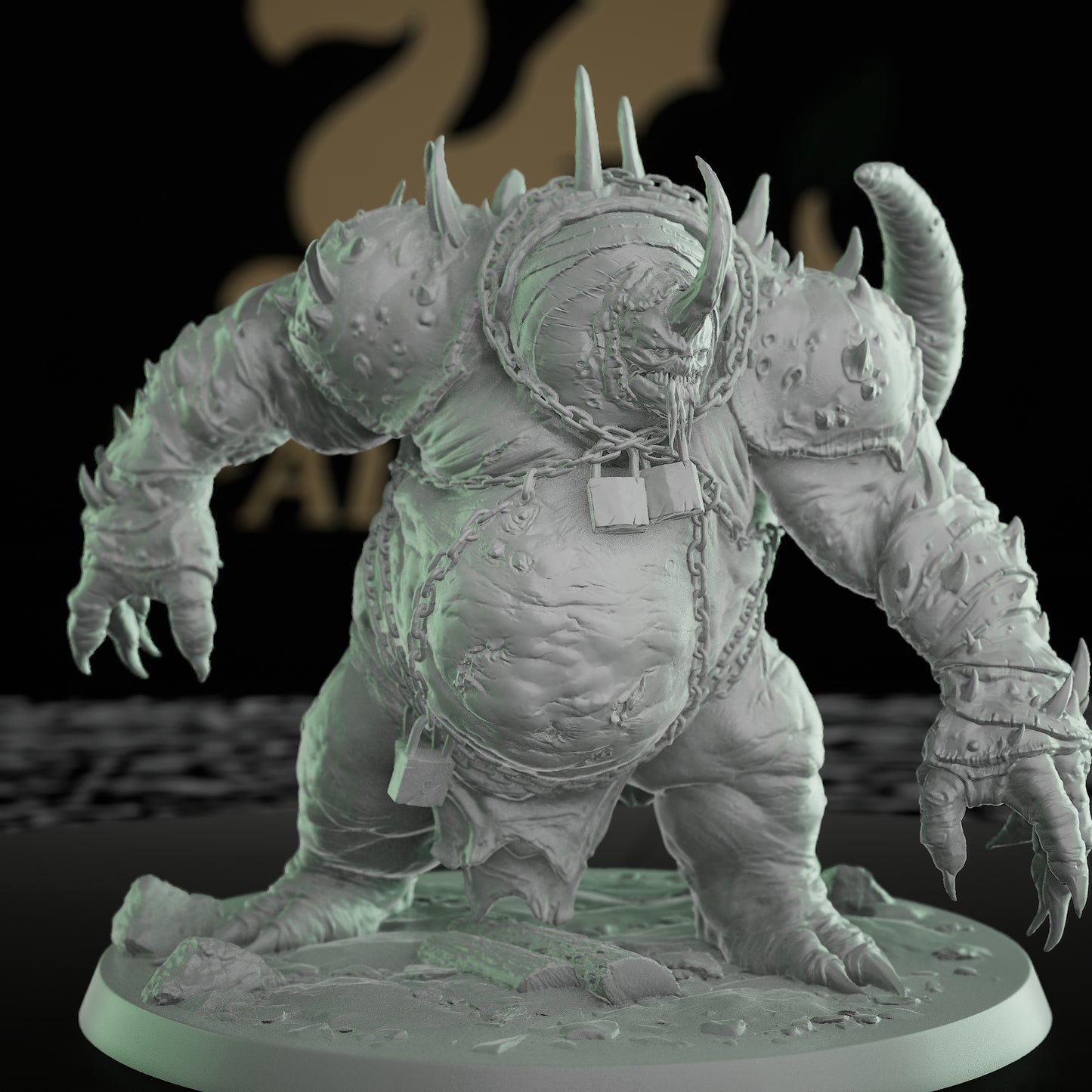 Gutspawn Armored Spiked Monster Miniature | Large | Rescale Miniatures | D&D DnD Pathfinder Miniature