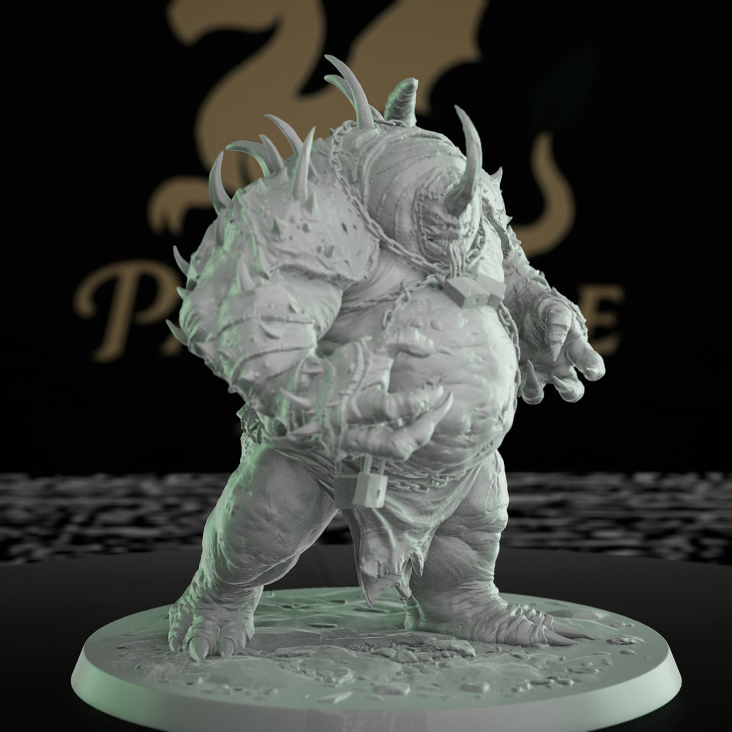 Gutspawn Armored Spiked Monster Miniature | Large | Rescale Miniatures | D&D DnD Pathfinder Miniature