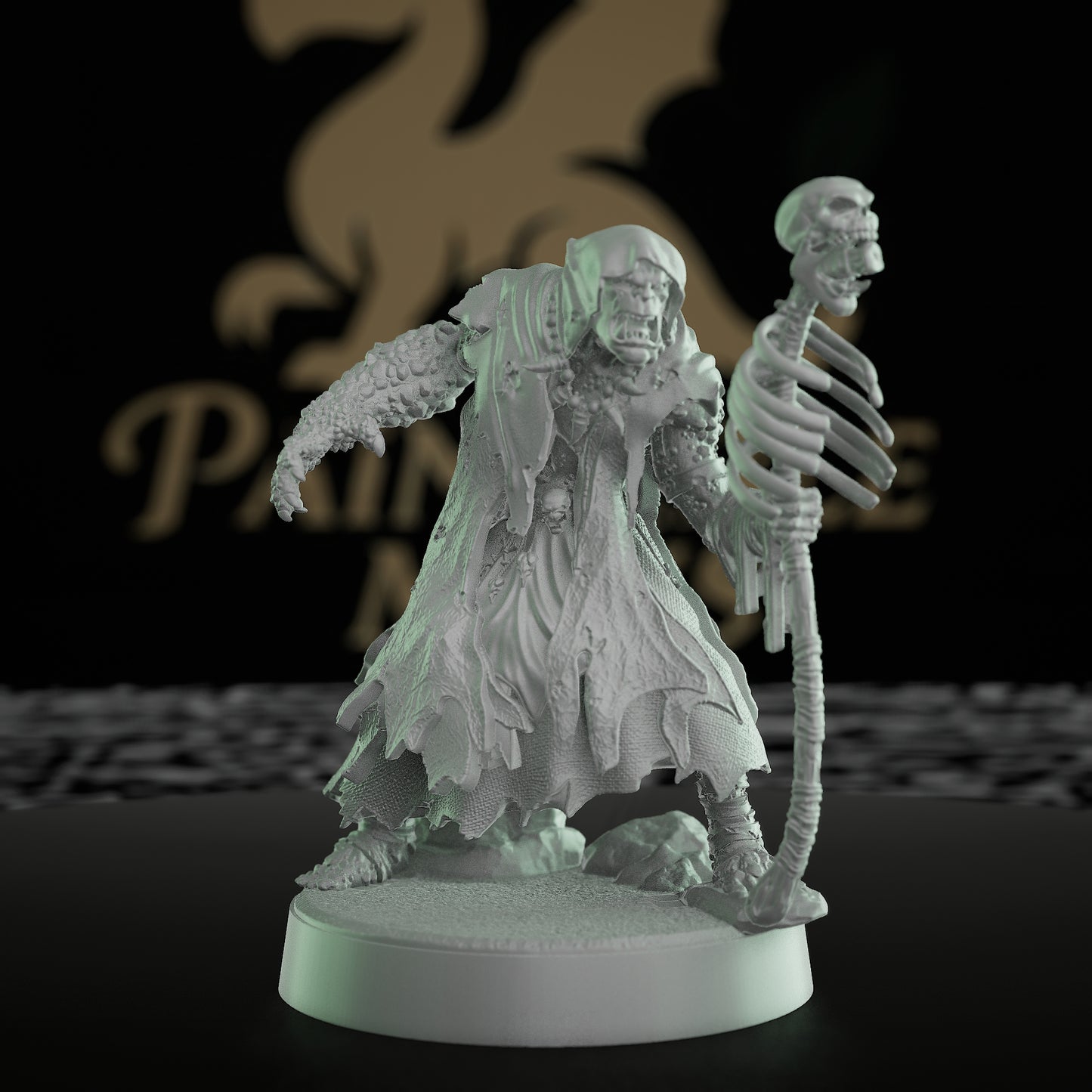 Undead Ogre Sorcerer Miniature Figure | Medium | Mammoth Factory | D&D DnD Pathfinder Miniature