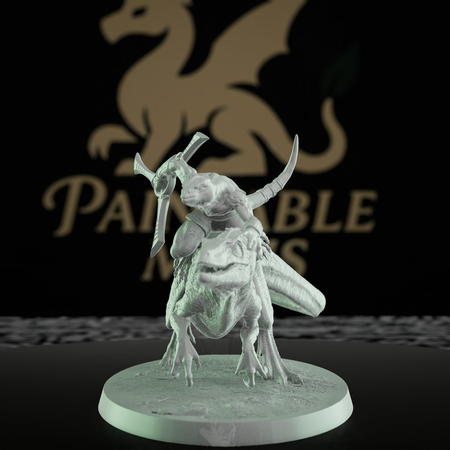 Collection Velociraptor Dinosaur Mount Beasts | Medium | Rescale Miniatures | D&D DnD Pathfinder Miniature